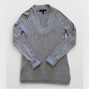 White House Black Market Sweater Cashmere Blend Tunic Pullover Grey Womens Sz S